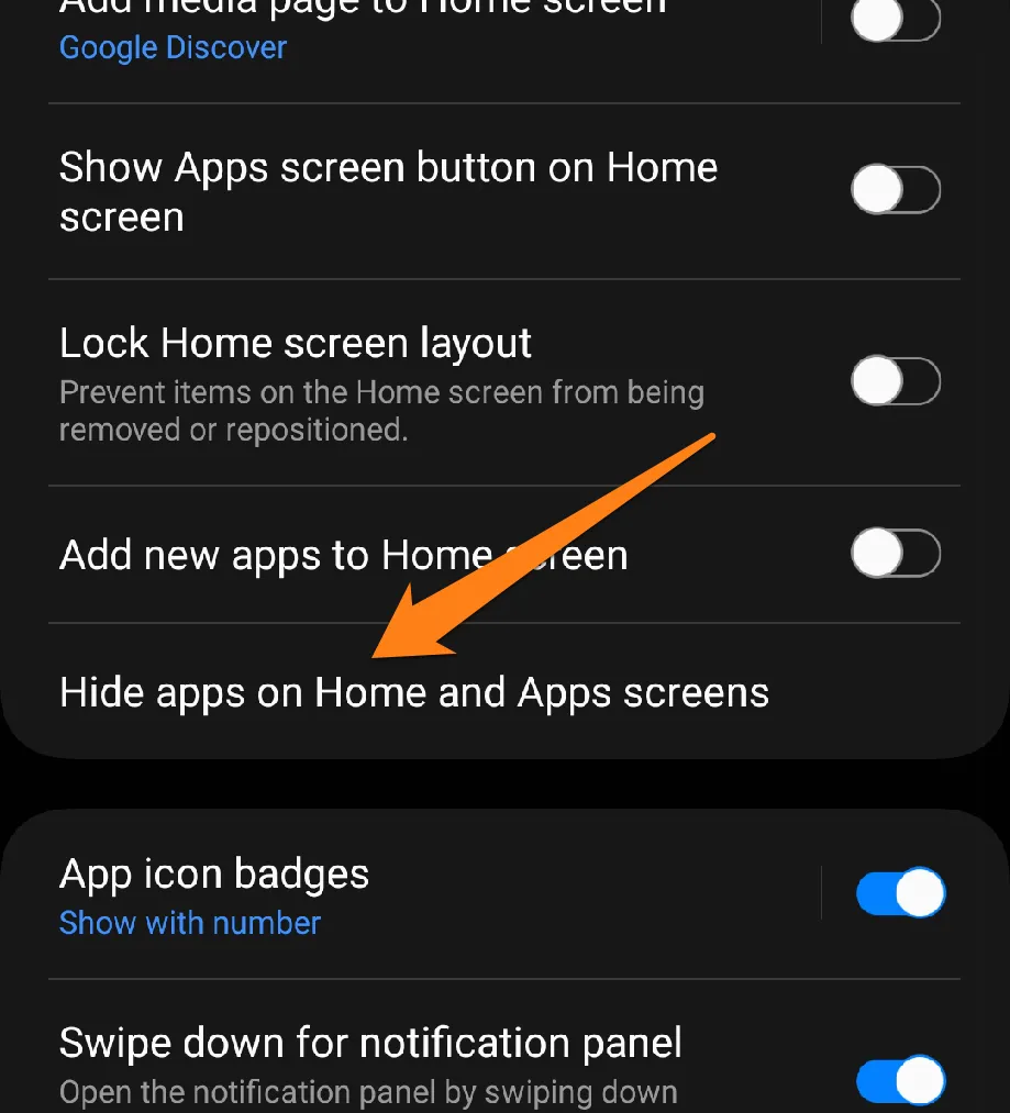 Click on Hide Apps on home screen and apps screen How to Hide Apps on Android