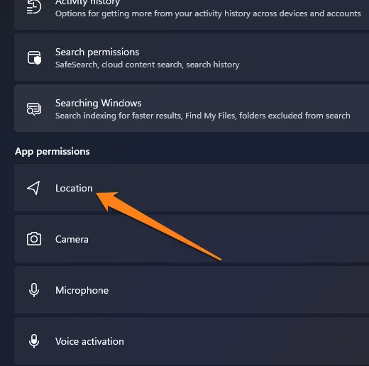 Click on Location How to Clear Cache on Windows 11