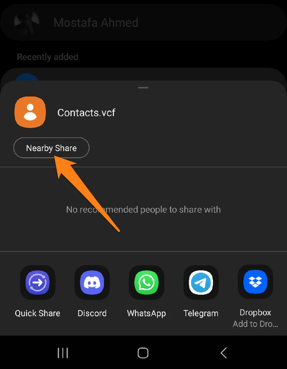 How to Transfer Contacts to New Phone Click on Nearby Share How to Transfer Contacts to New Phone
