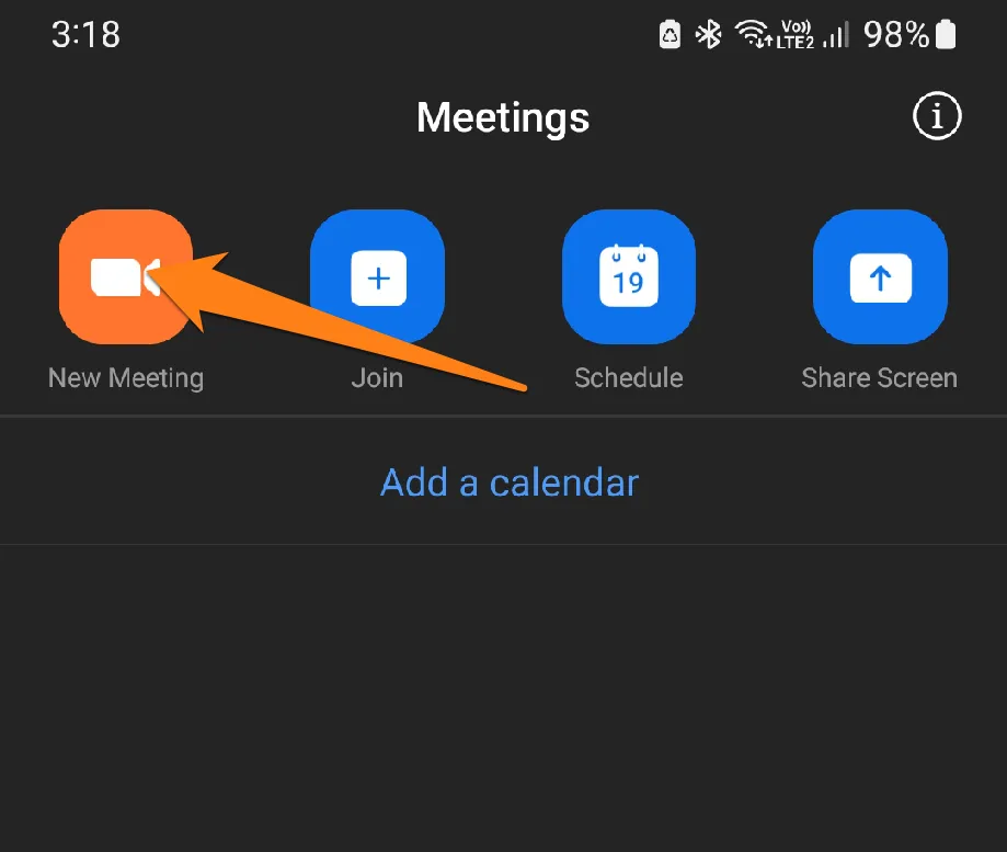 Click on New Meeting