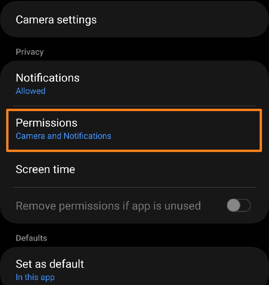 Click on Permissions