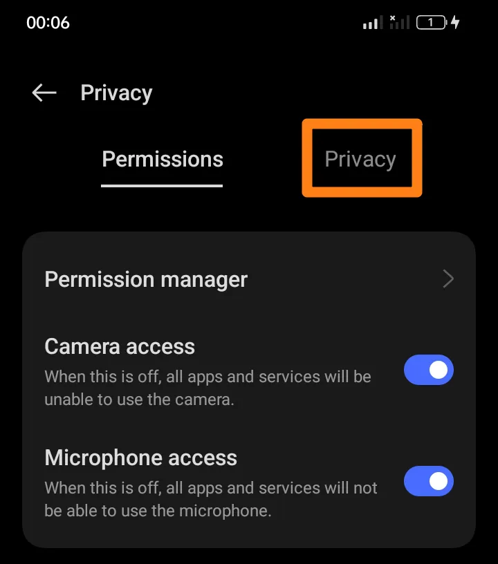 Click on Privacy How to Find Hidden Apps on Android