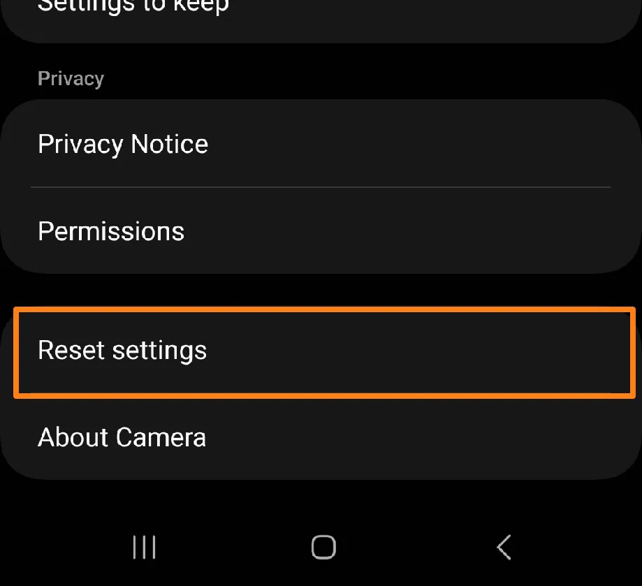 Click Reset Settings
