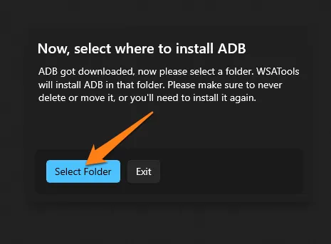 How to Play Android Games on Windows 11 Click on Select Folder How to Play Android Games on Windows 11