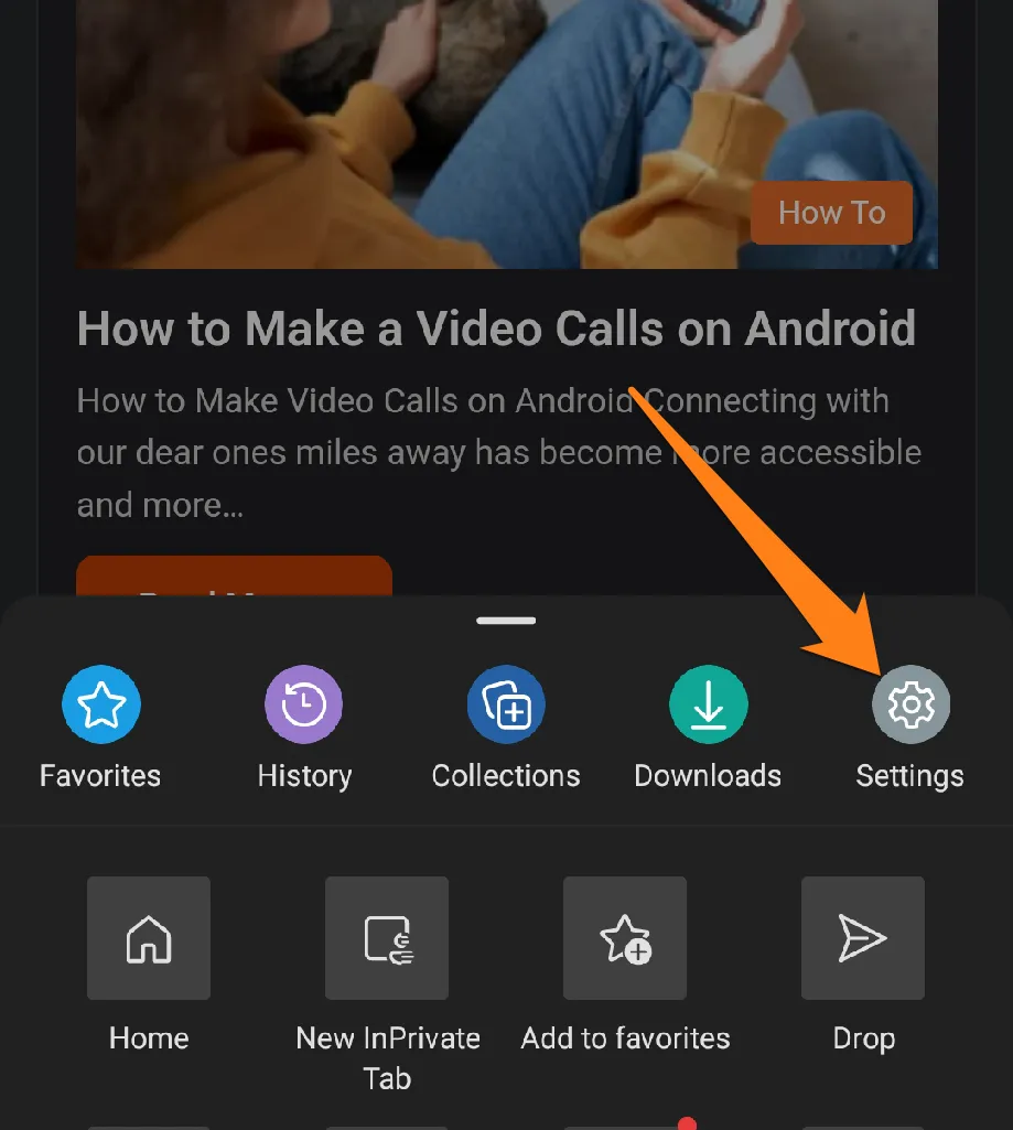 Click on Settings