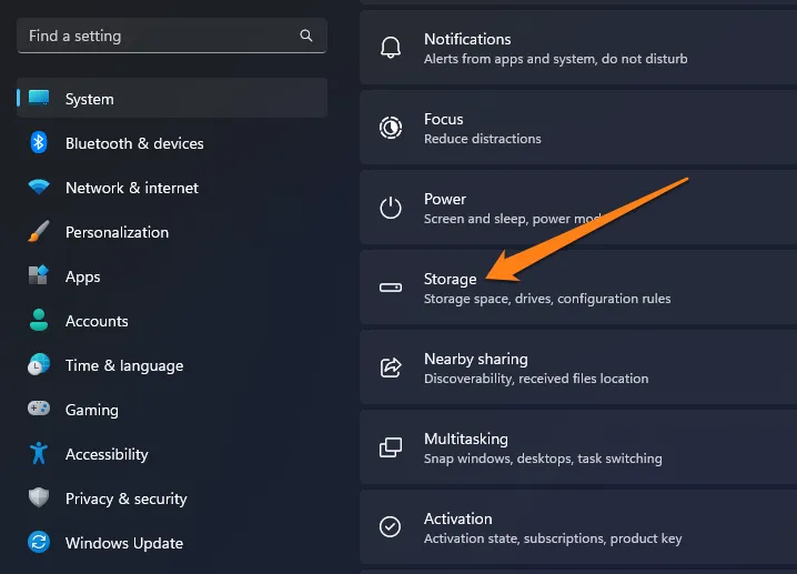 How to Clear Cache on Windows 11 Click on Storage How to Clear Cache on Windows 11