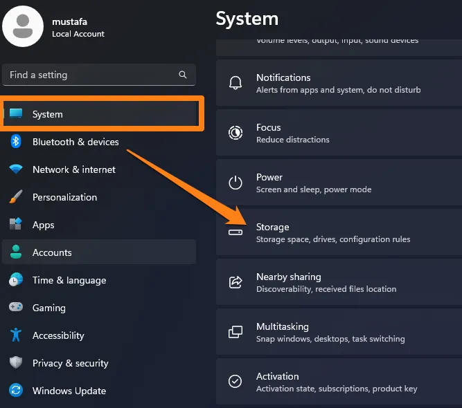How to Clear Cache on Windows 11 Click on Storage How to Clear Cache on Windows 11
