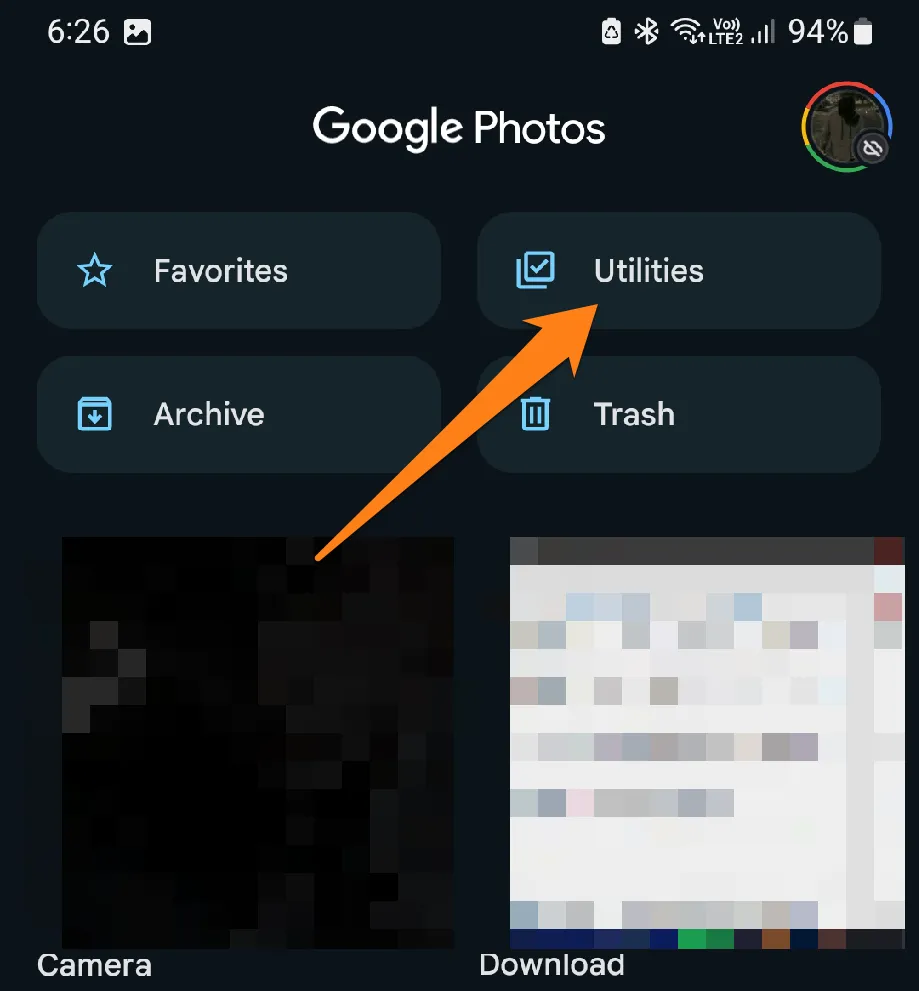Click on Utilities How to Hide Photos on Android