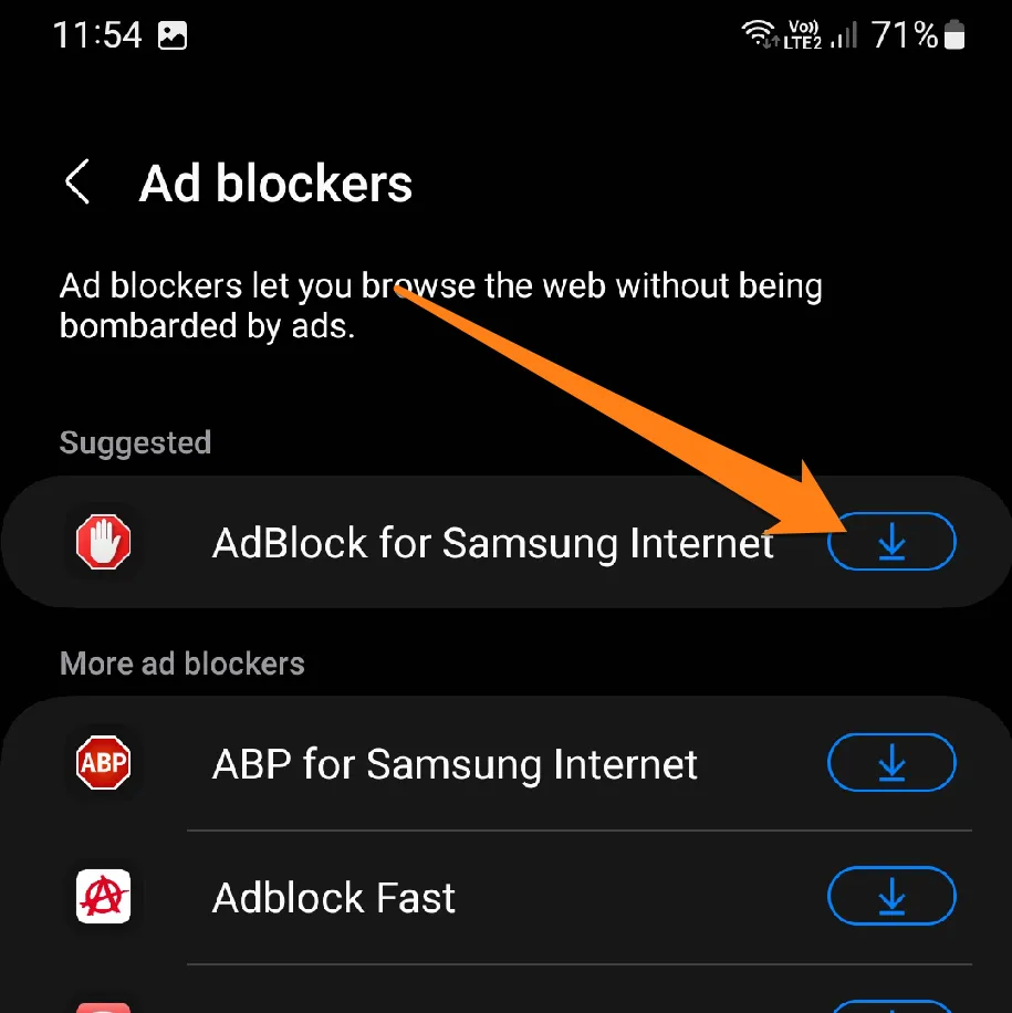 Click on download Ad Blocker for Samsung Internet How to Block Ads on Android