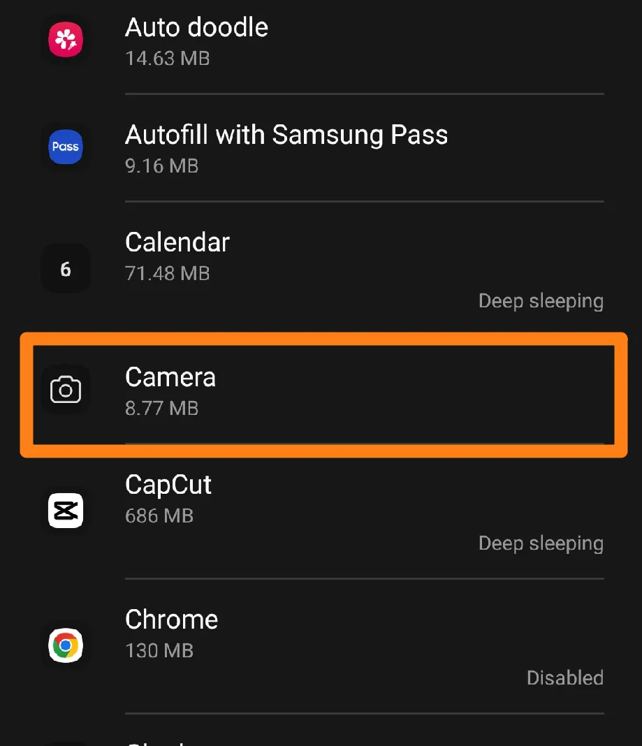 Click on the Camera app