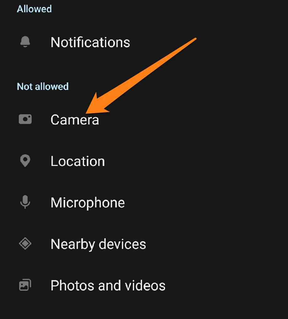 Click on the camera