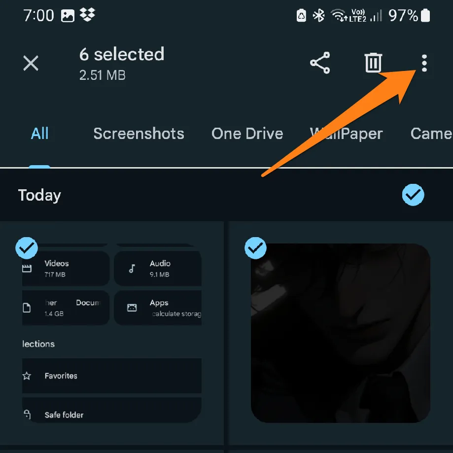 Click on the three dots