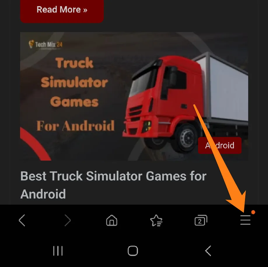 Click on three horizontal marks How to Block Ads on Android