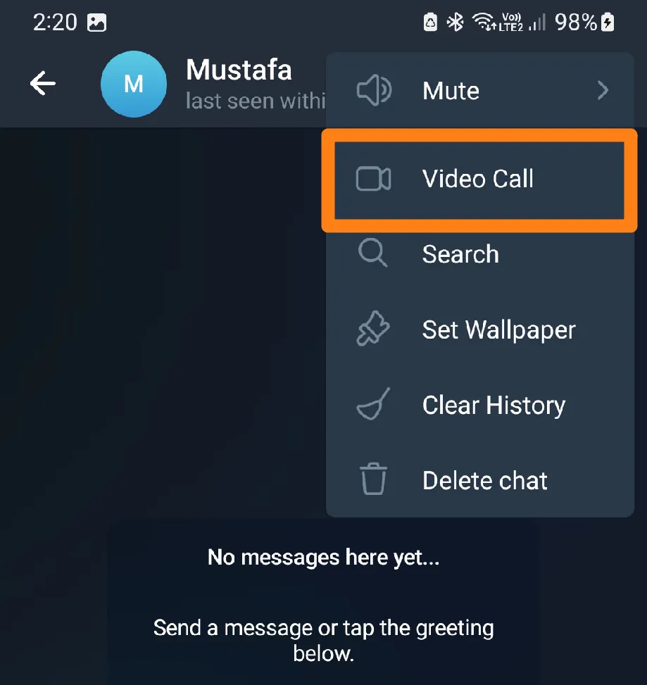 Click on video call