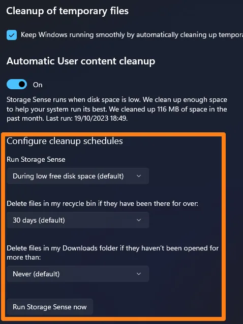 How to Clear Cache on Windows 11 Configure cleaning schedules How to Clear Cache on Windows 11