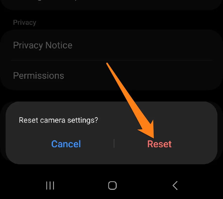 Confirm the reset