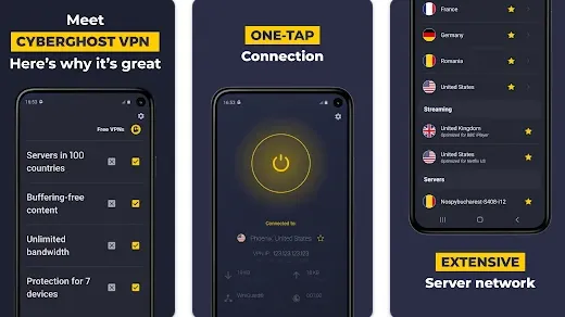 Best VPN Apps for Android CyberGhost VPN app Best VPN Apps for Android