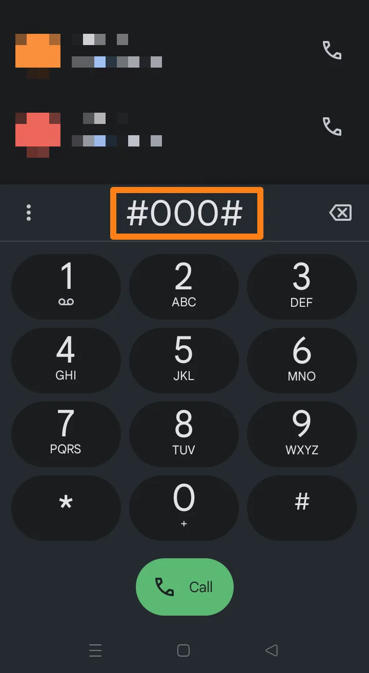 Enter code #000# How to Hide Apps on Android