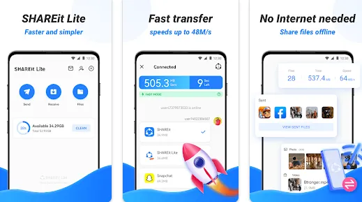 SHAREit Lite App How to Transfer Contacts to New Phone