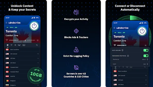 Best VPN Apps for Android Windscribe VPN app Best VPN Apps for Android