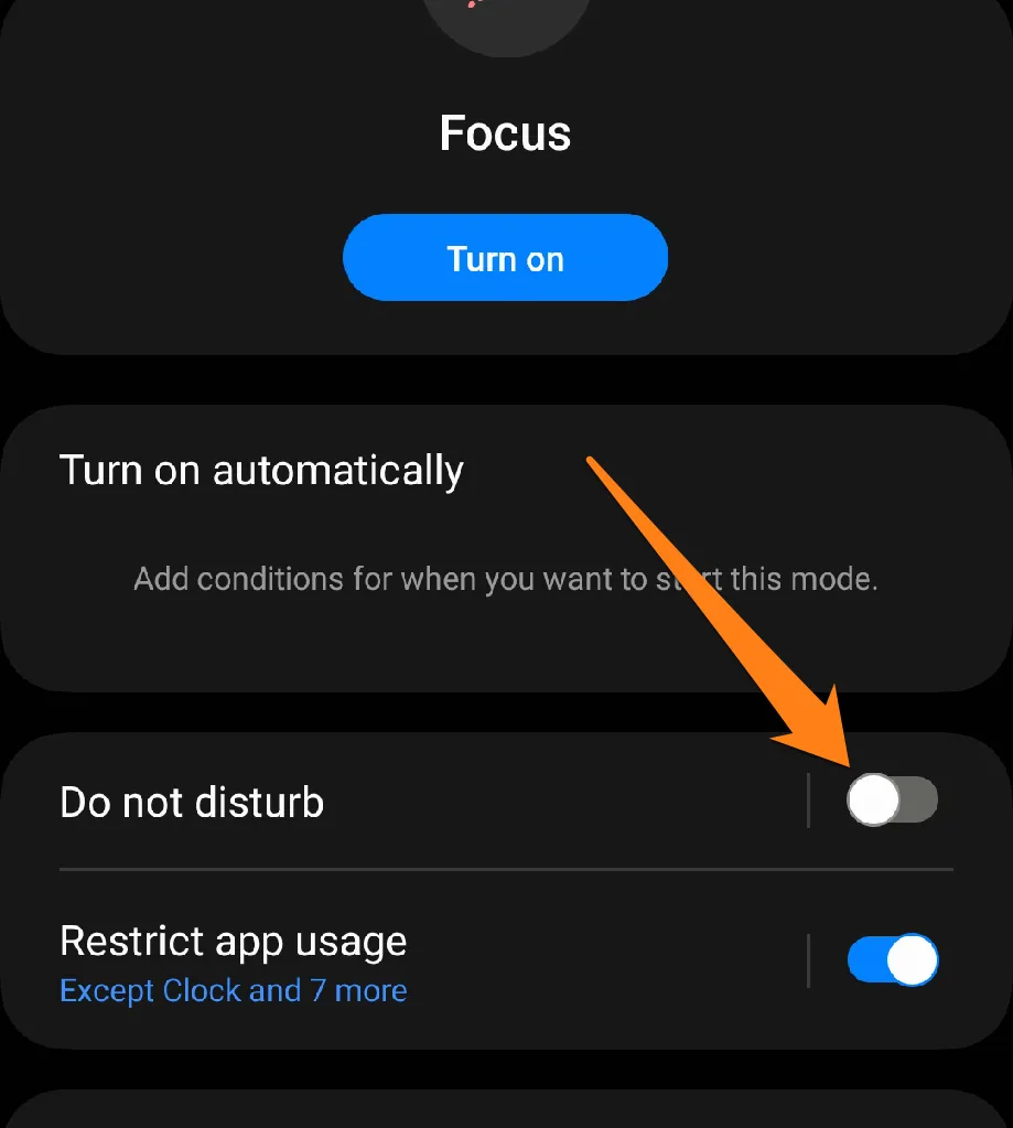 Activate the Do Not Disturb button How to Use Focus Mode on Android