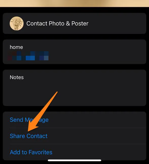 How to Share a Contact Over Text Message Click Share Contact How to Share a Contact Over Text Message