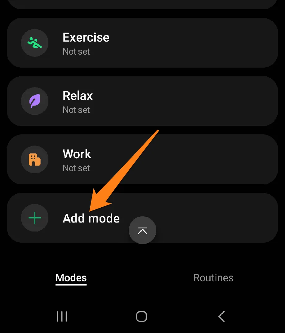 Click on Add Mode How to Use Focus Mode on Android