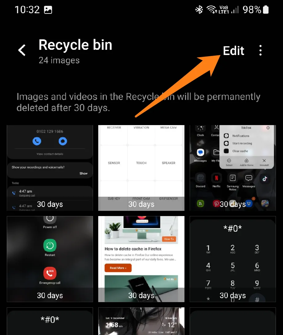 Click on Edit How to Recover a Deleted Photo on Android