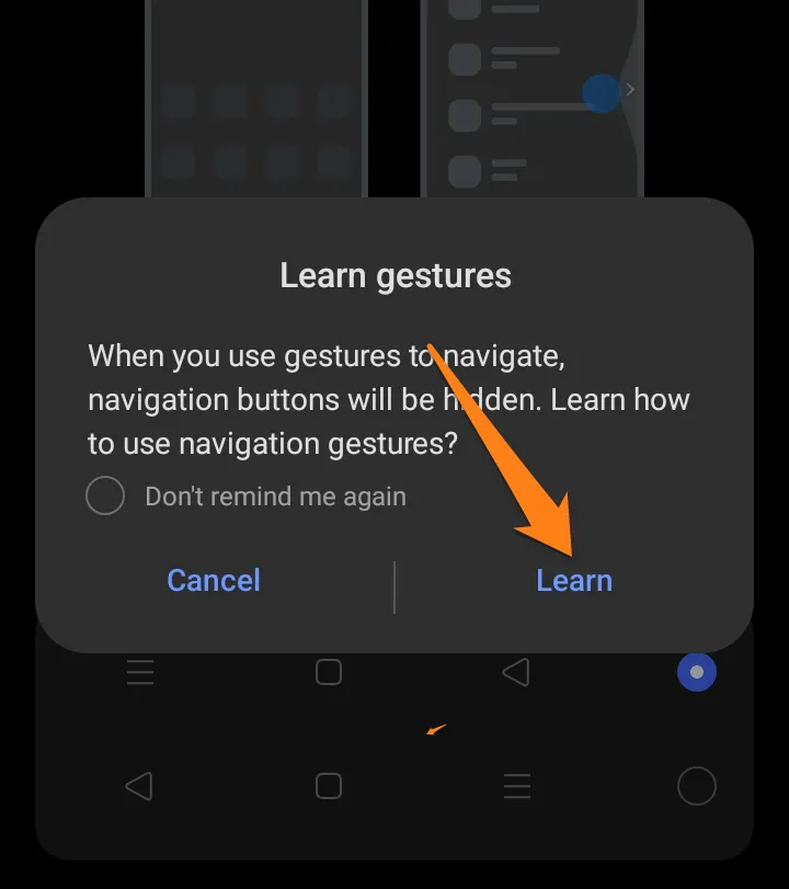 Click on Learn How to use Gesture Navigation on Android