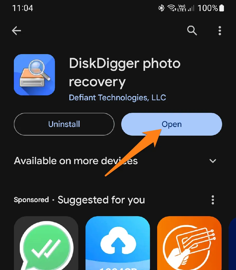 Click on Open How to Recover a Deleted Photo on Android