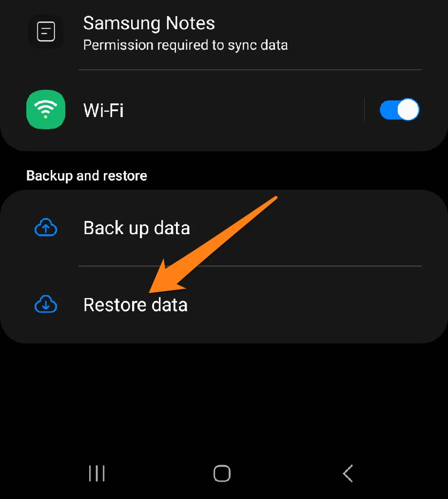 Click on Restore Data How to Restore Apps on Android