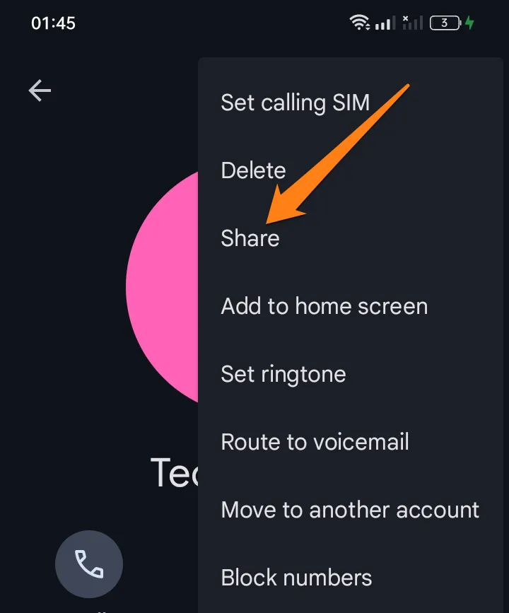 How to Share a Contact Over Text Message Click on Share How to Share a Contact Over Text Message