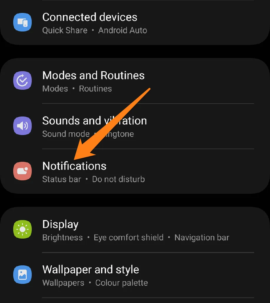 How to set up Do Not Disturb on Samsung Galaxy Click on notifications How to set up Do Not Disturb on Samsung Galaxy