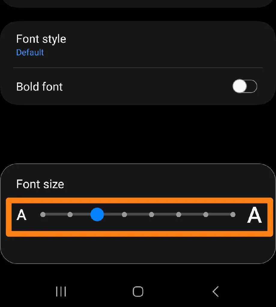 Enlarge the font size How to Change Fonts in Android