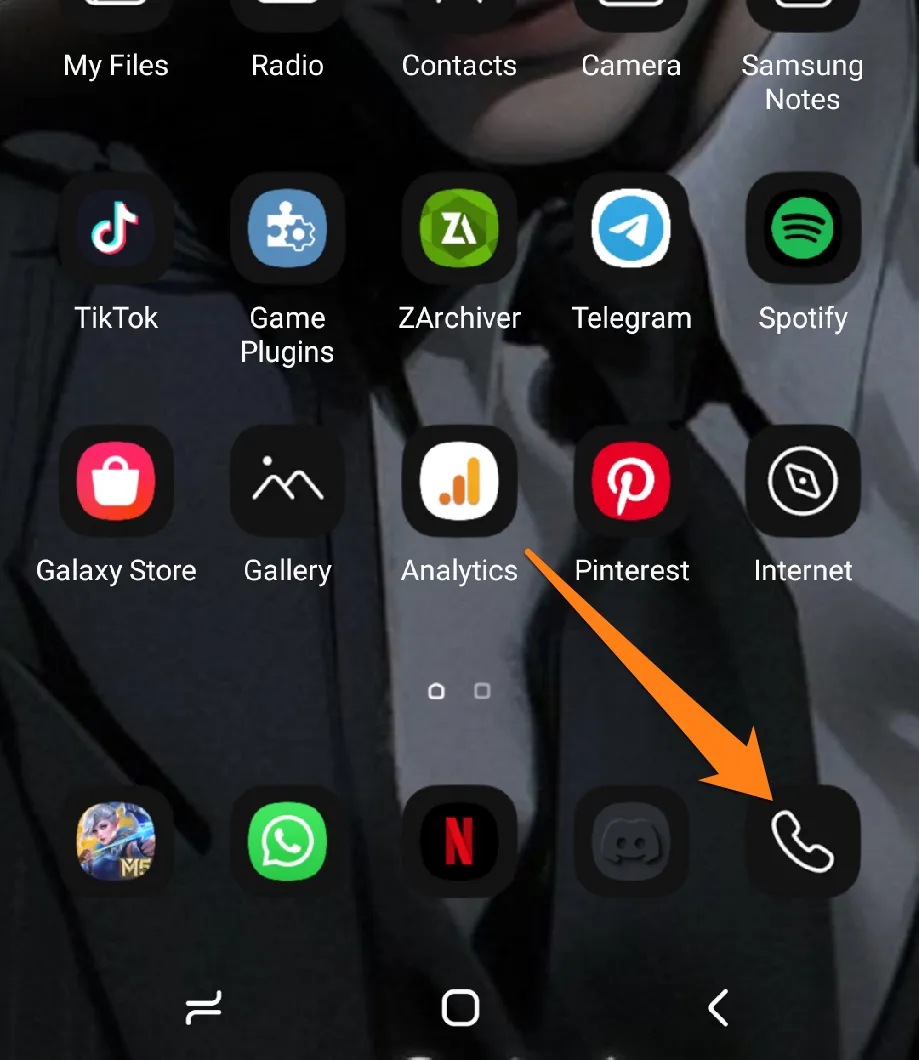 Open the calling app How To Fix Android Screen Not Rotating